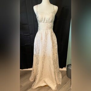 Cream Gown with Rose Gold Flowers